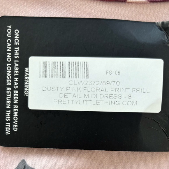 Floral Print Ruffle Detail Midi Dress Romantic Flowers Dusty Rose Pink Size 4 - Picture 11 of 16